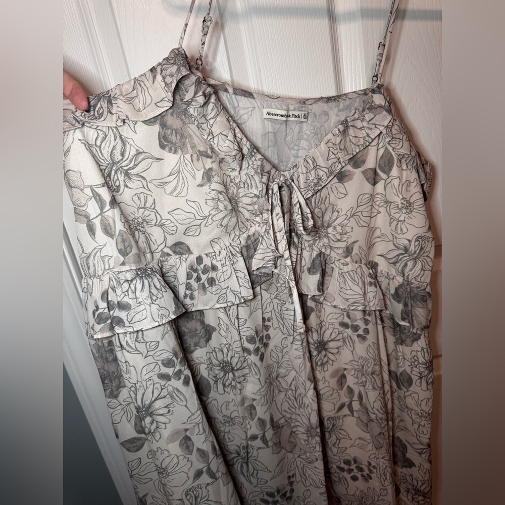 NWOT ⛅️ Abercrombie & Fitch Floral Ruffle Tie Mini Dress - Picture 4 of 9